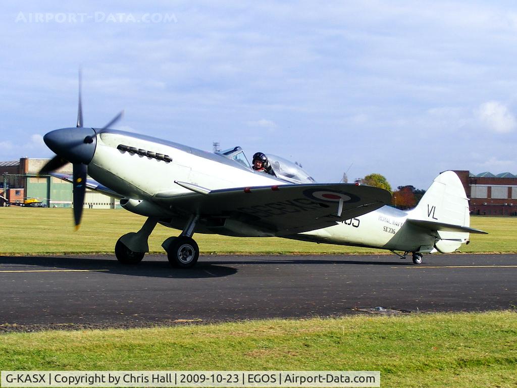 G-KASX, 1946 Supermarine 395 Seafire F.XVII C/N FLWA 25488, wearing its former Royal Navy ID SX336 and codes VL/105