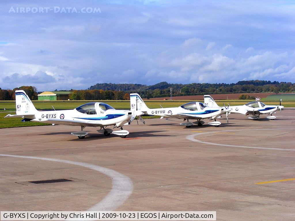 G-BYXS, 2001 Grob G-115E Tutor T1 C/N 82178/E, VT Aerospace Ltd, with G-BYXK and G-BYWM