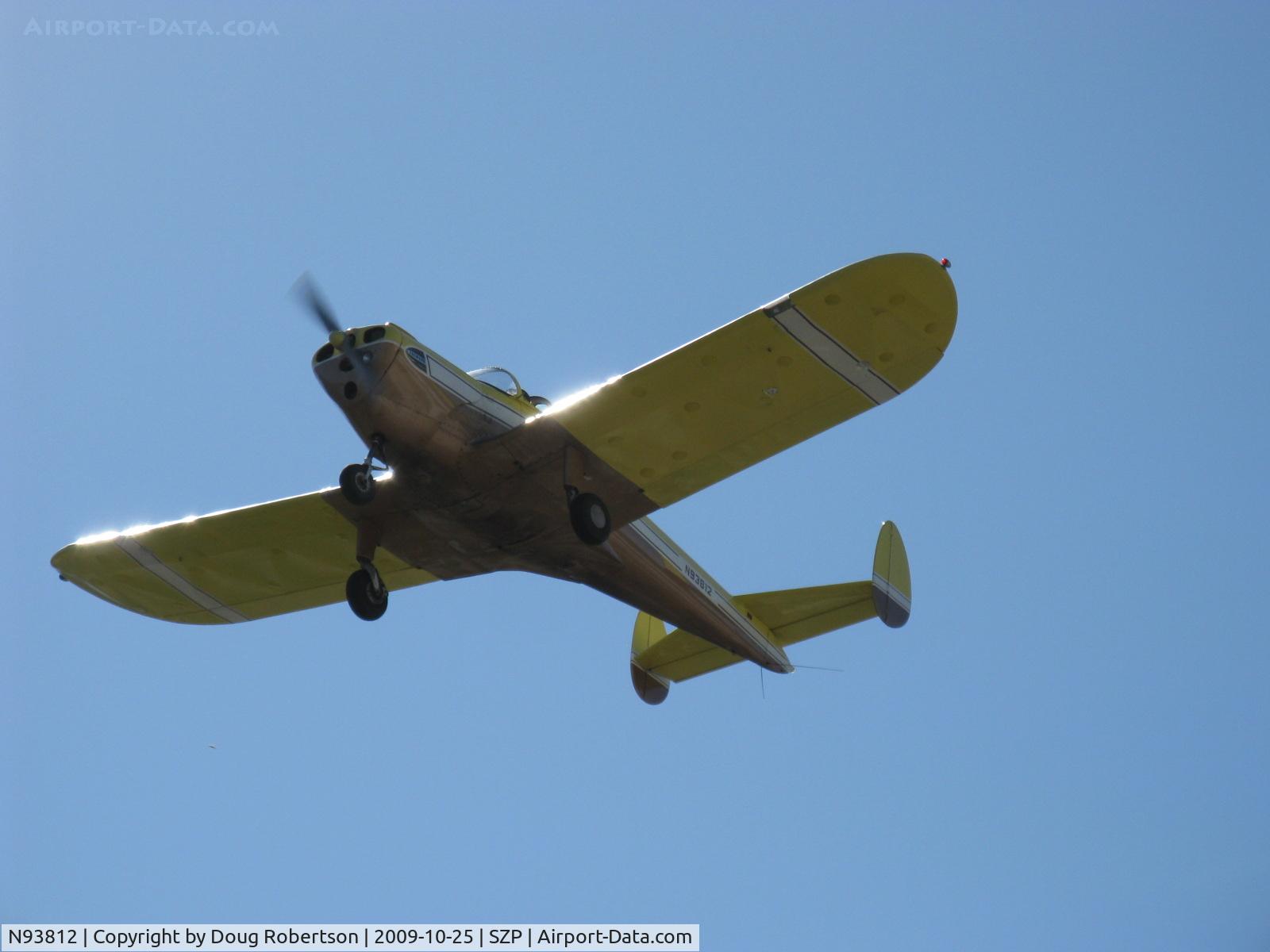 N93812, 1946 Erco 415C Ercoupe C/N 1135, 1946 ERCO Ercoupe 415-C, Continental A&C75 75 Hp, takeoff climb Rwy 04