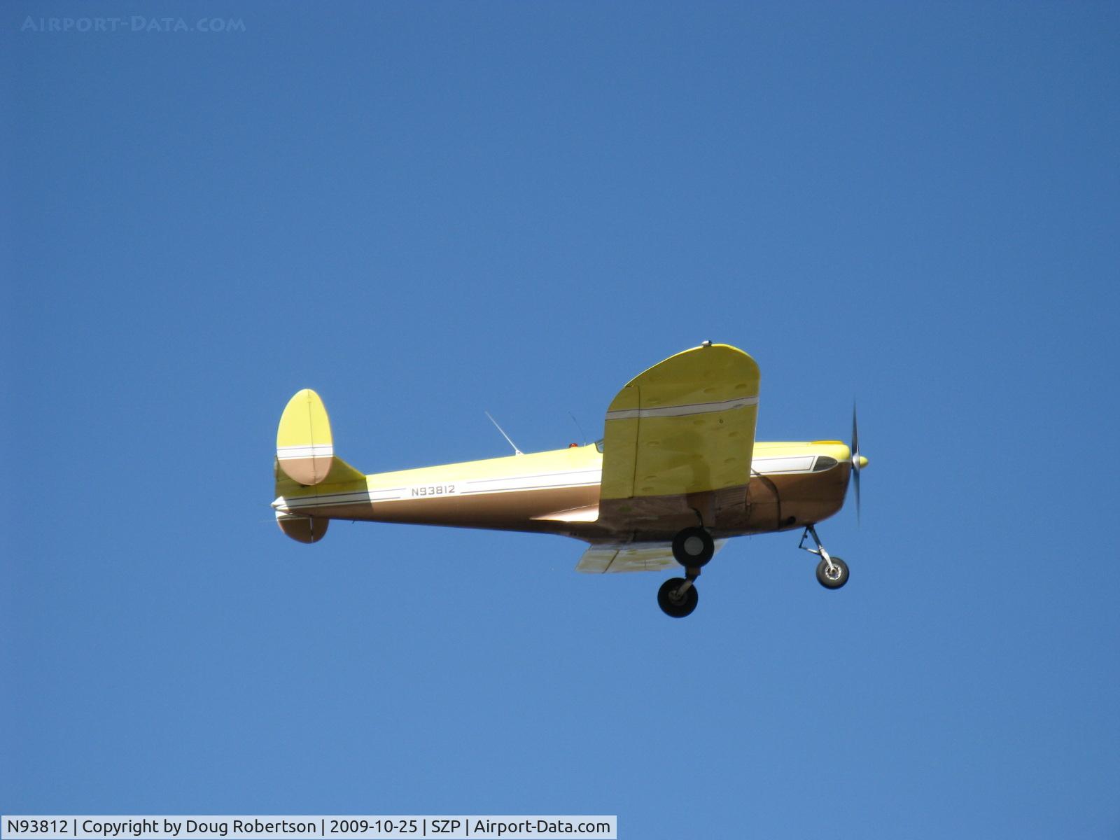 N93812, 1946 Erco 415C Ercoupe C/N 1135, 1946 ERCO Ercoupe 415-C, Continental A&C75 75 Hp, takeoff climb Rwy 04