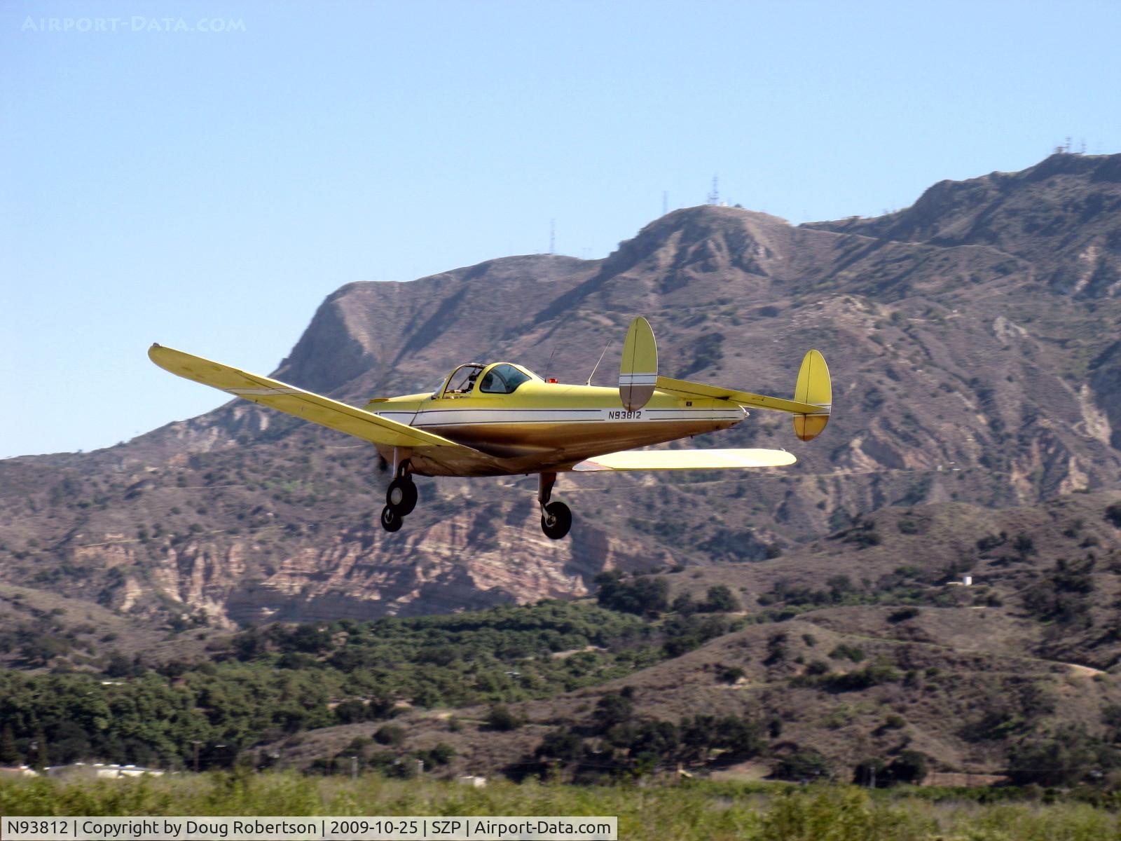 N93812, 1946 Erco 415C Ercoupe C/N 1135, 1946 ERCO Ercoupe 415-C, Continental A&C75 75 Hp, takeoff climb Rwy 04