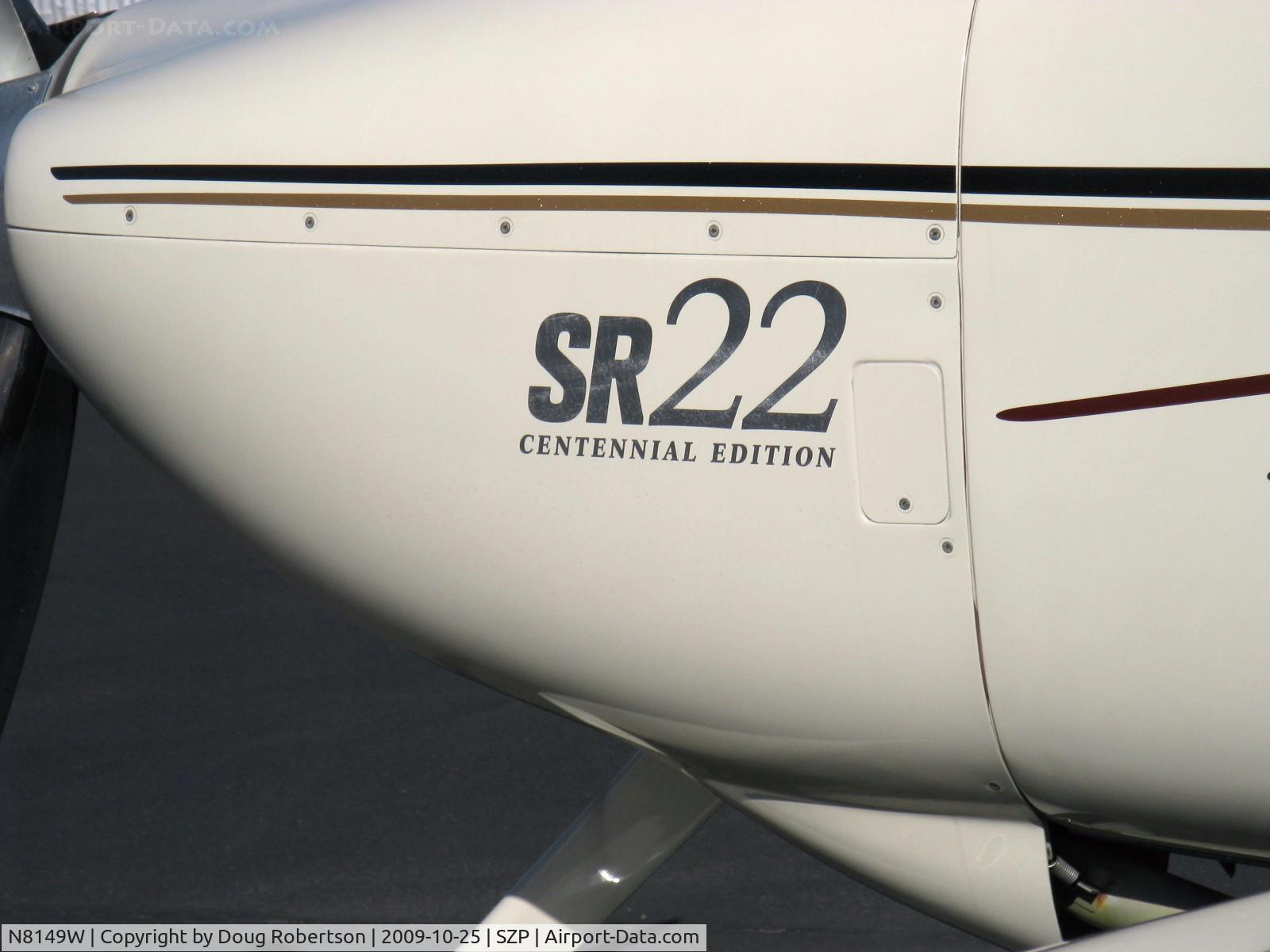 N8149W, 2003 Cirrus SR22 C/N 0695, 2003 Cirrus SR22 Centennial edition, Continental IO-550 310 Hp, cowl logo