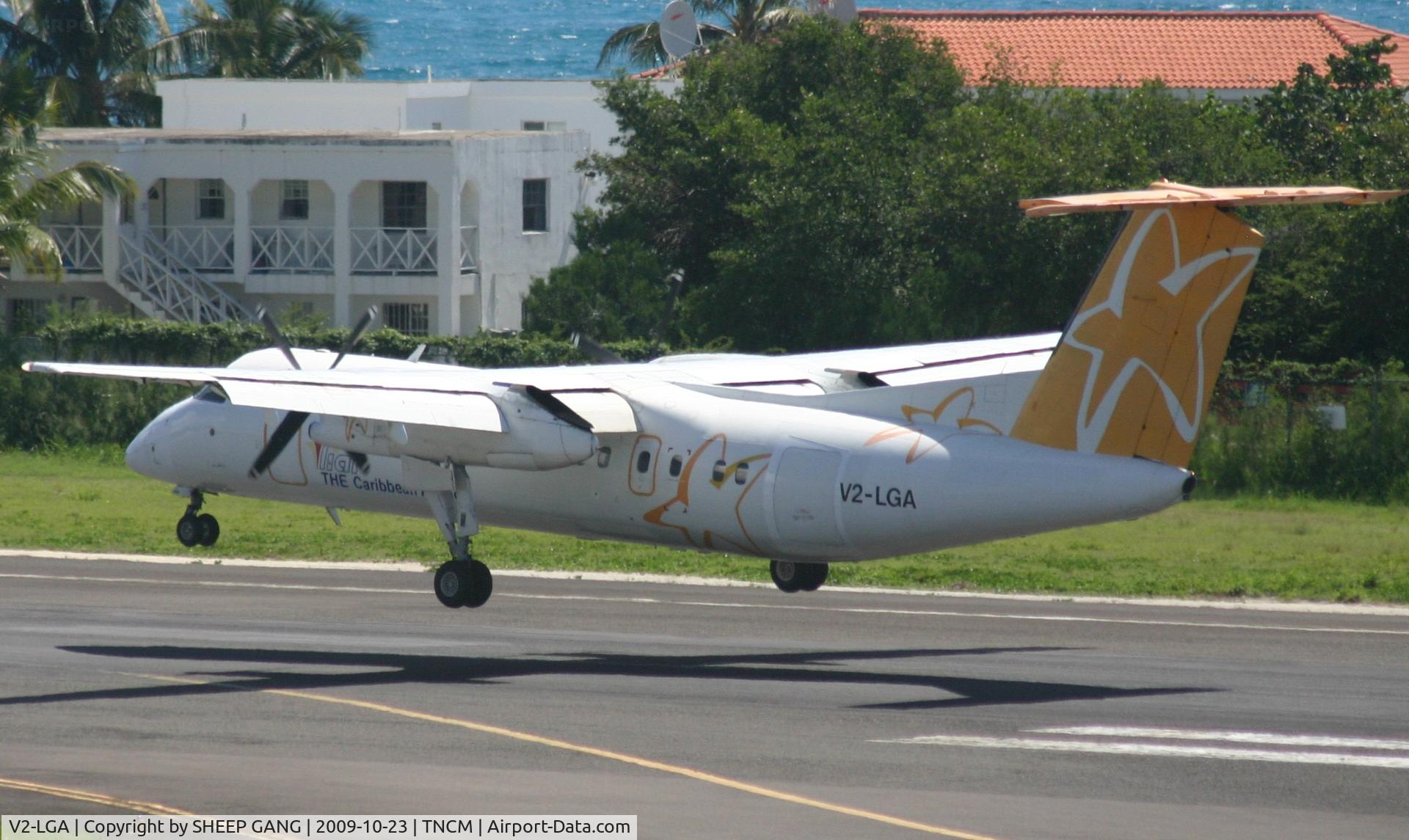 V2-LGA, 1990 De Havilland Canada DHC-8-311 Dash 8 C/N 232, liat landing at tncm. this is a bought over aircracft from the carib star