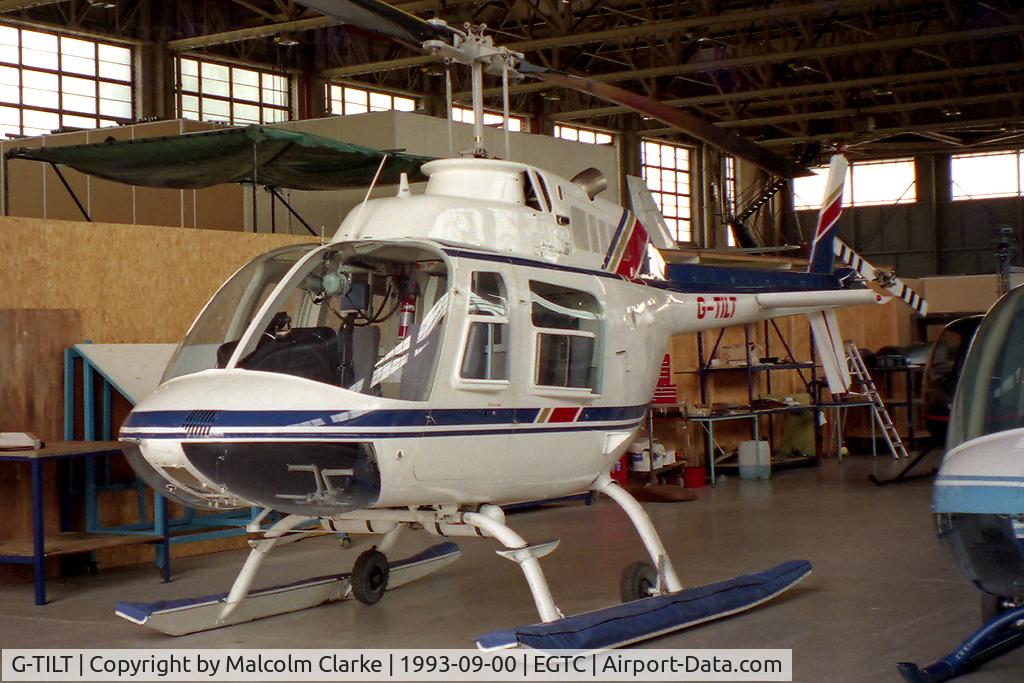 G-TILT, 1982 Bell 206B JetRanger III C/N 3594, Bell 206B. At Cranfield Airfield, Beds, UK.