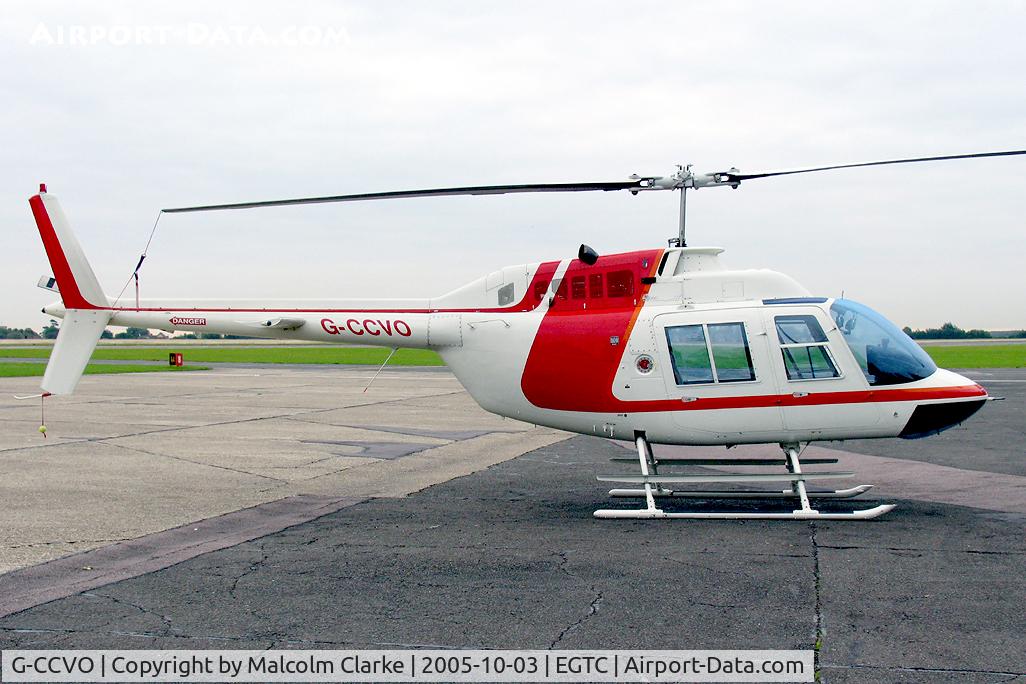 G-CCVO, 1994 Bell 206B JetRanger III C/N 4326, Bell 206B. At Cranfield Airfield, Beds, UK.