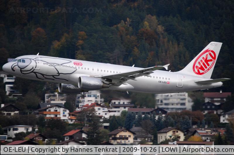 OE-LEU, 2006 Airbus A320-214 C/N 2902, flyNIKI Airbus A320, low pass @ Innsbruck Airport