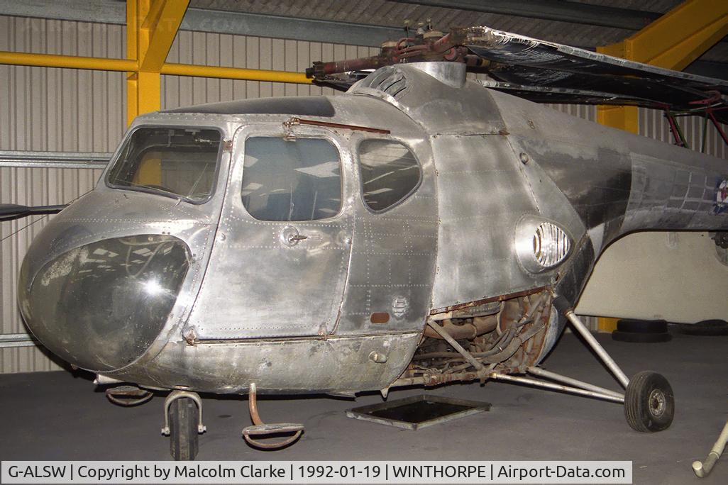 G-ALSW, Bristol 171 Sycamore Mk.3 C/N 12891, Bristol 171 MK3. Under renovation at the Newark Air Museum, Winthorpe, UK in 1992