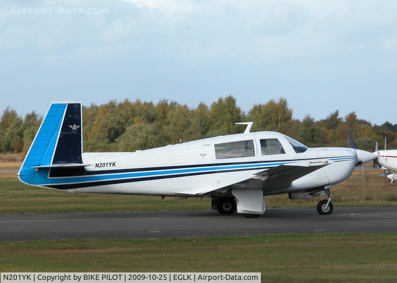 N201YK, 1978 Mooney M20J 201 C/N 24-0518, NOTE VERY SMALL REG. ON THIS A/C