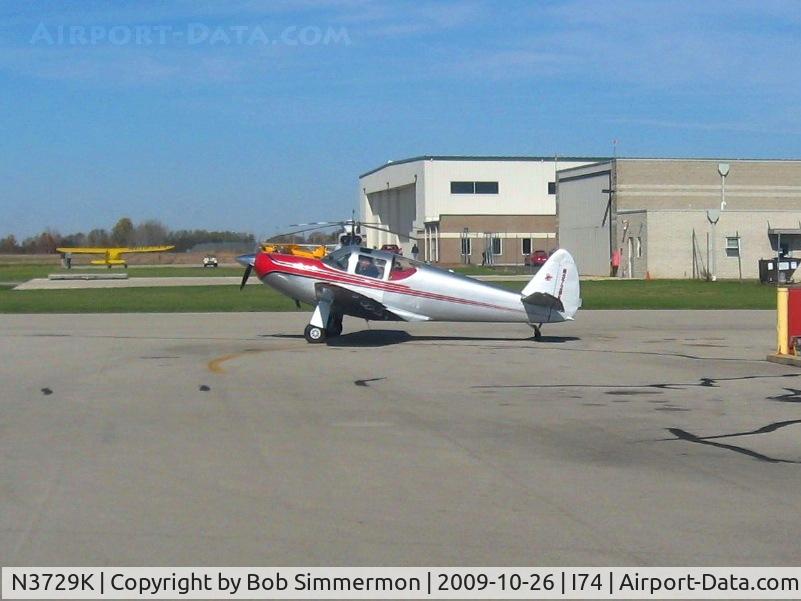 N3729K, 1946 Globe GC-1B Swift C/N 1422, Departing Urbana, Ohio