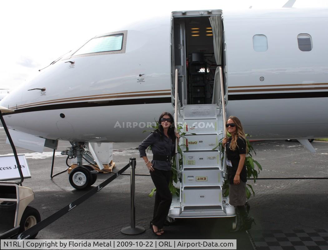 N1RL, 1999 Bombardier CRJ-700 (CL-600-2C10) Regional Jet C/N 10004, Two pretty hostesses welcome me aboard a former Indianapolis Speedway CRJ-700
