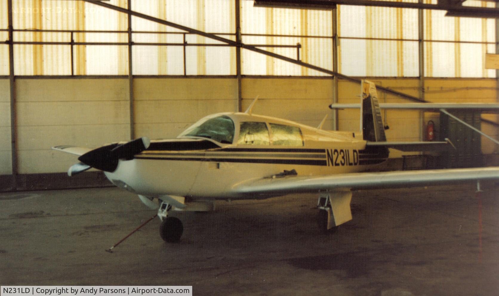 N231LD, Mooney M20K C/N 25-0295, Scanned taken somewhere in Belgium late 1970s