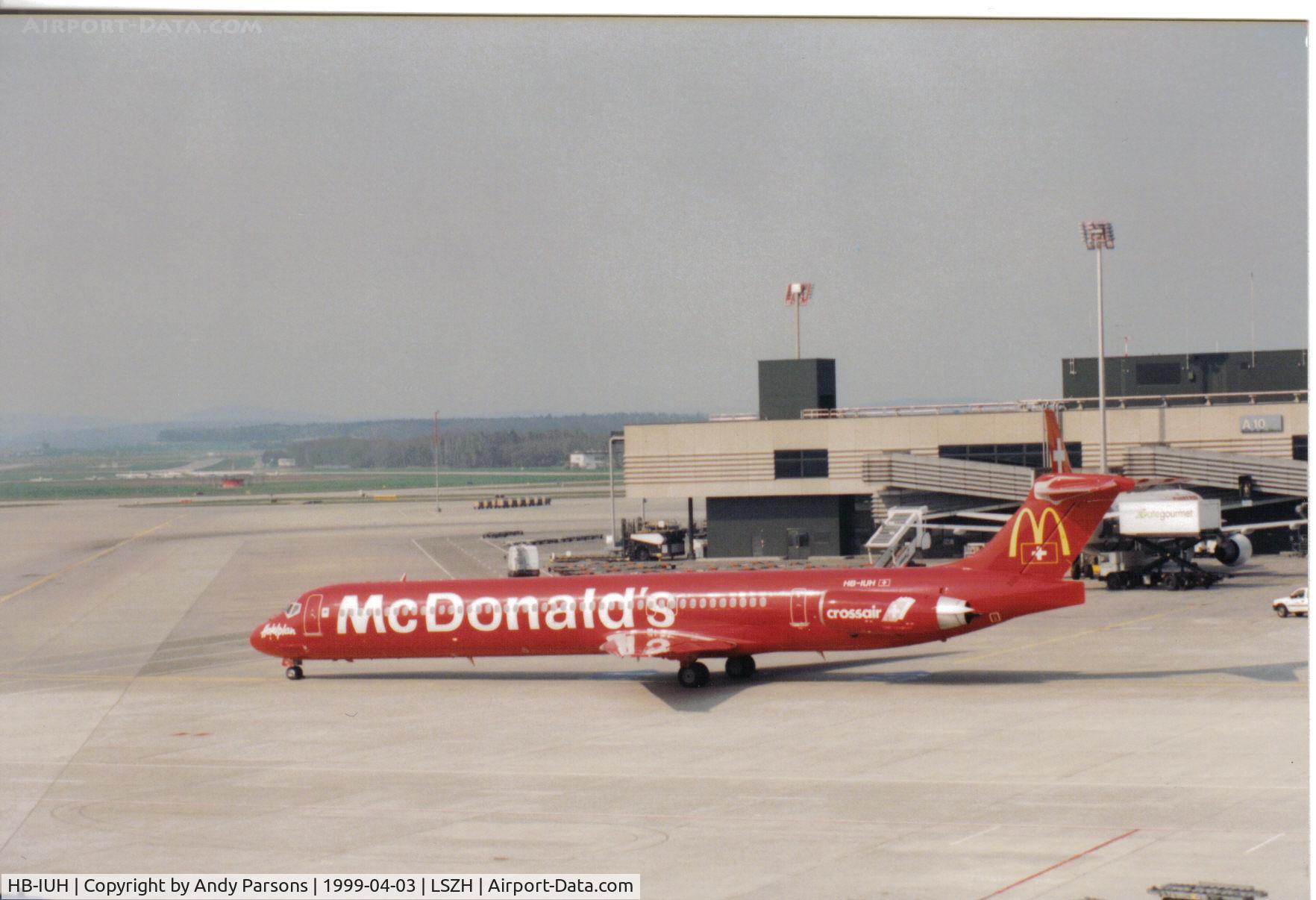 HB-IUH, 1991 McDonnell Douglas MD-83 (DC-9-83) C/N 53150, Dont need to guess who sponsered this col scheme!!!!