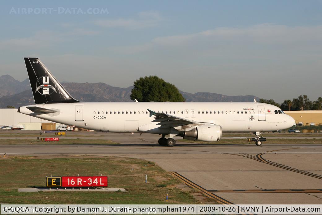 C-GQCA, 1991 Airbus A320-211 C/N 210, Charted as U2 Tour plane, leaving VNY for Vancouver for next concert.