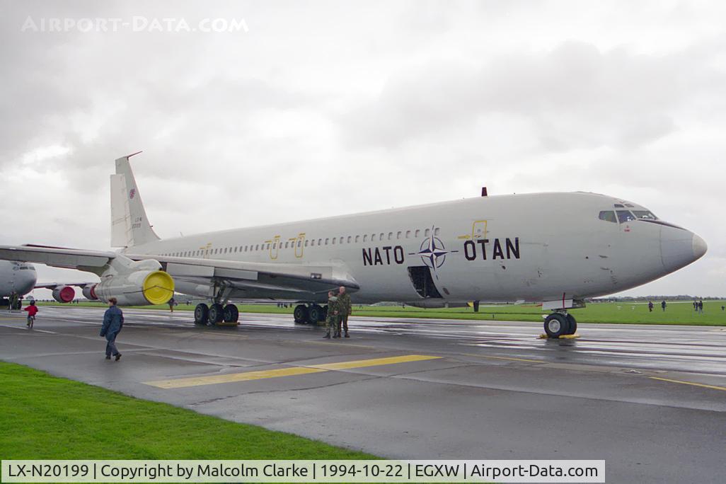 LX-N20199, 1969 Boeing 707-329C C/N 20199, Boeing Aircraft Co 707-329C from NAEWF, Geilenkirchen and seen at RAF Waddington's Photocall 94.