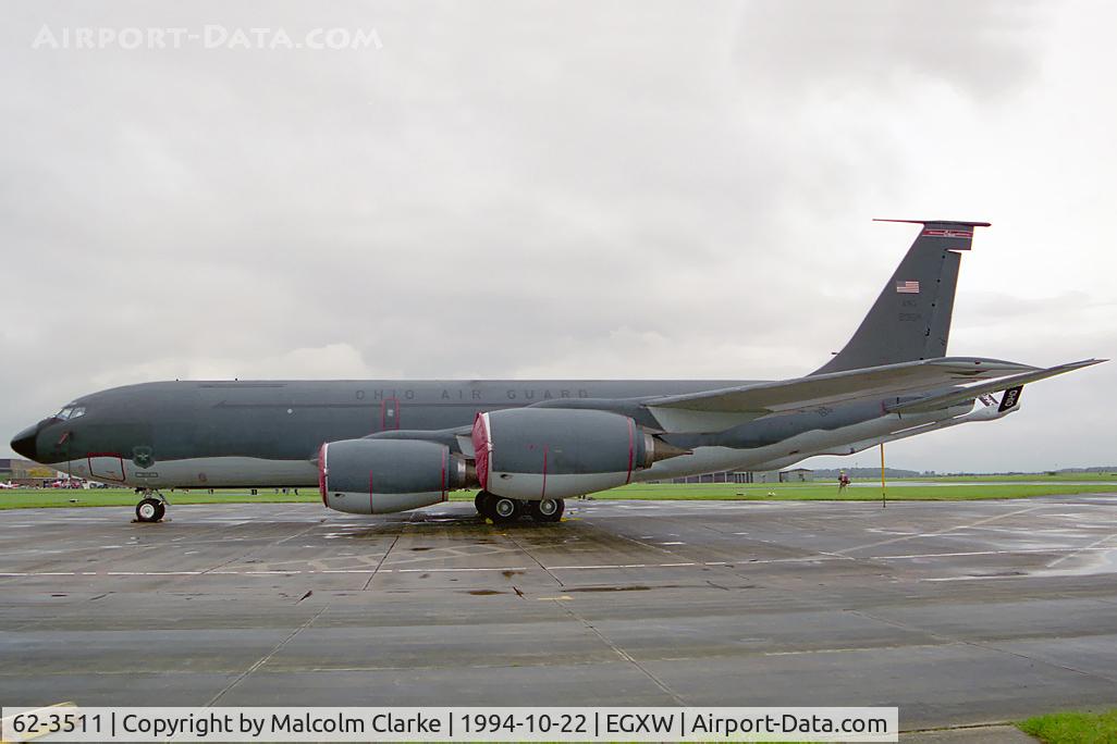 62-3511, 1962 Boeing KC-135R Stratotanker C/N 18494, Boeing KC-135R Stratotanker. From 121 ARW Rickenbacker ANGB, Ohio and seen here at RAF Waddington's Photocall 94.