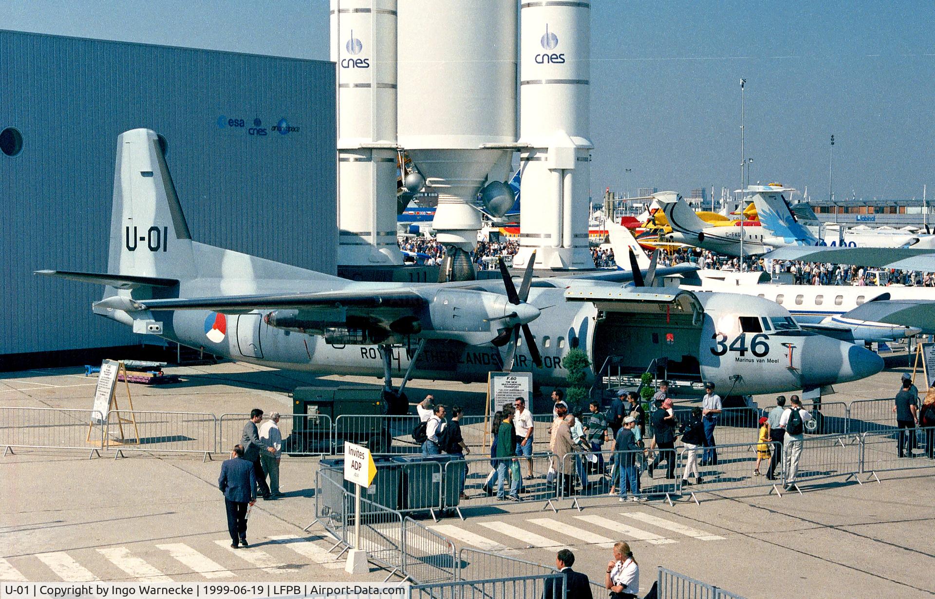U-01, 1995 Fokker 60UTA-N C/N 20321, Fokker 60UTA-N of the KLu at the Aerosalon 1999, Paris