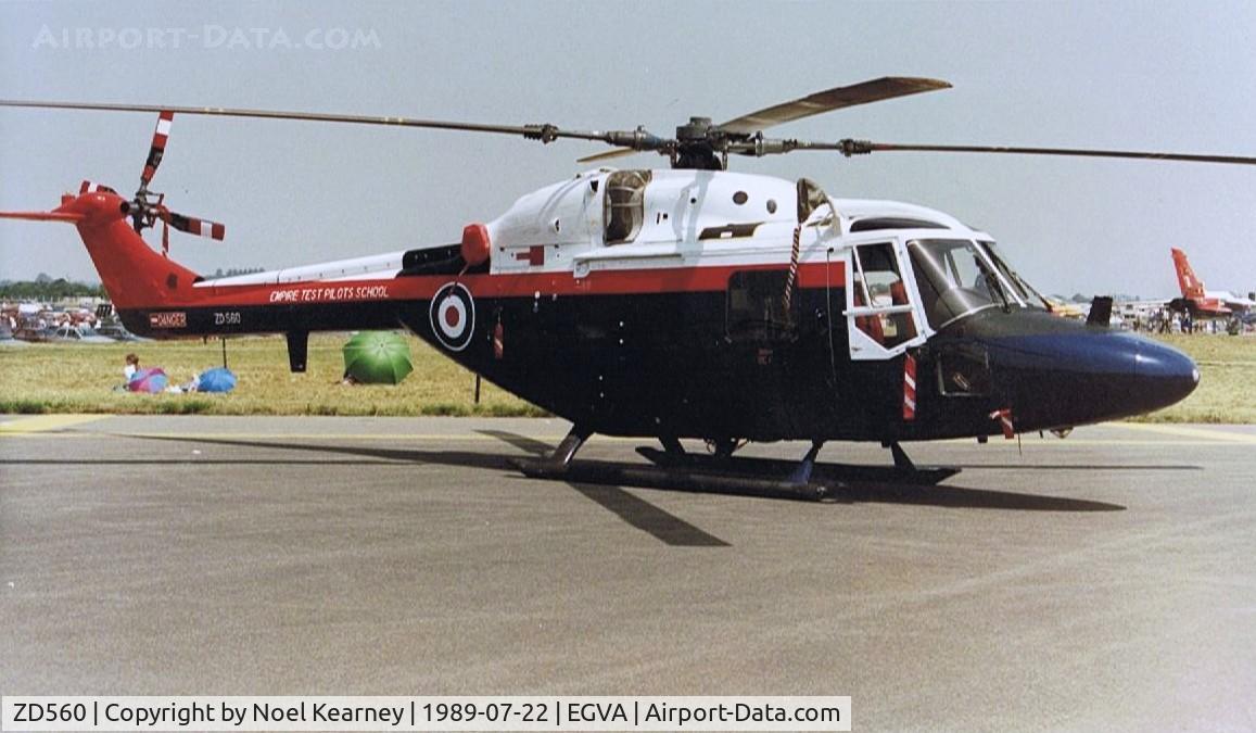 ZD560, 1987 Westland Lynx AH.7 C/N 333, Royal Aircraft Establishment