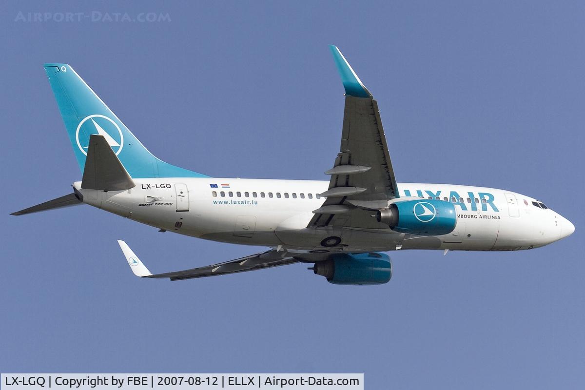 LX-LGQ, 2004 Boeing 737-7C9 C/N 33802, departing via echo departure route
