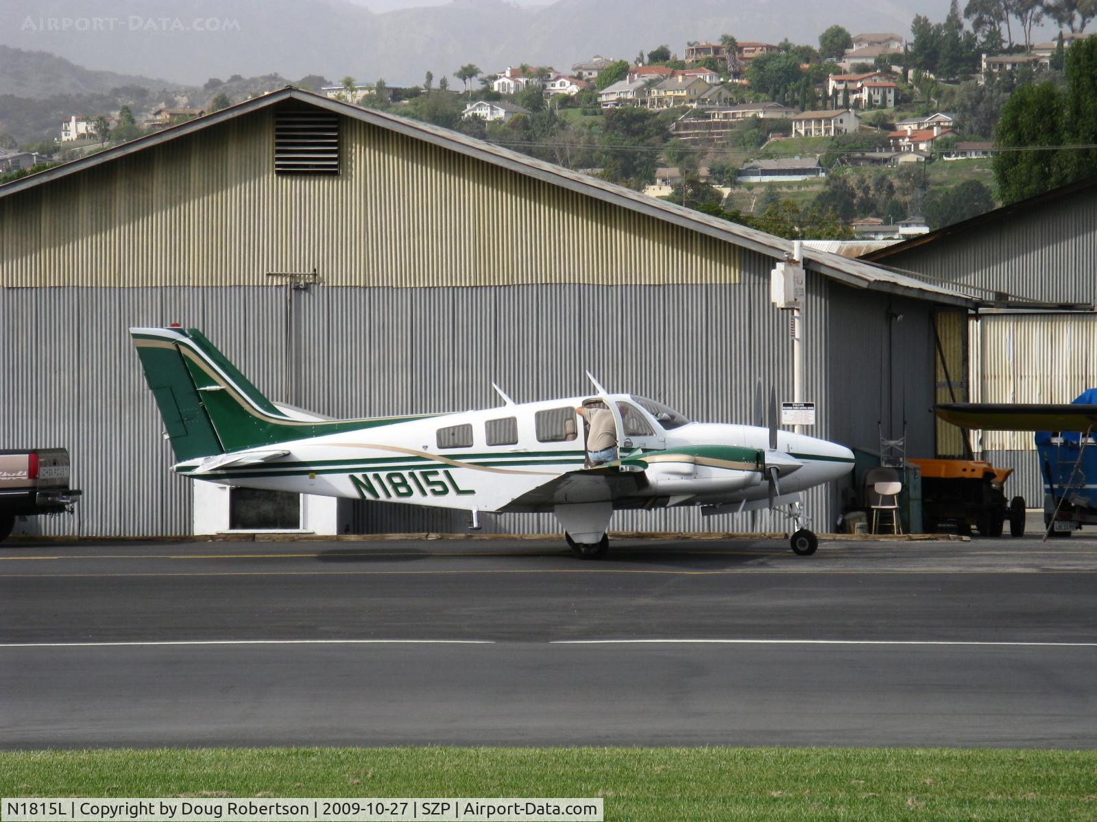 N1815L, 1976 Beech 58P Baron C/N TJ-63, 1976 Beech 58P BARON, two Continental TSIO-520-LB1C 310 Hp each, air from turbosuperchargers pressurizes cabin to 3.6 psi differential.