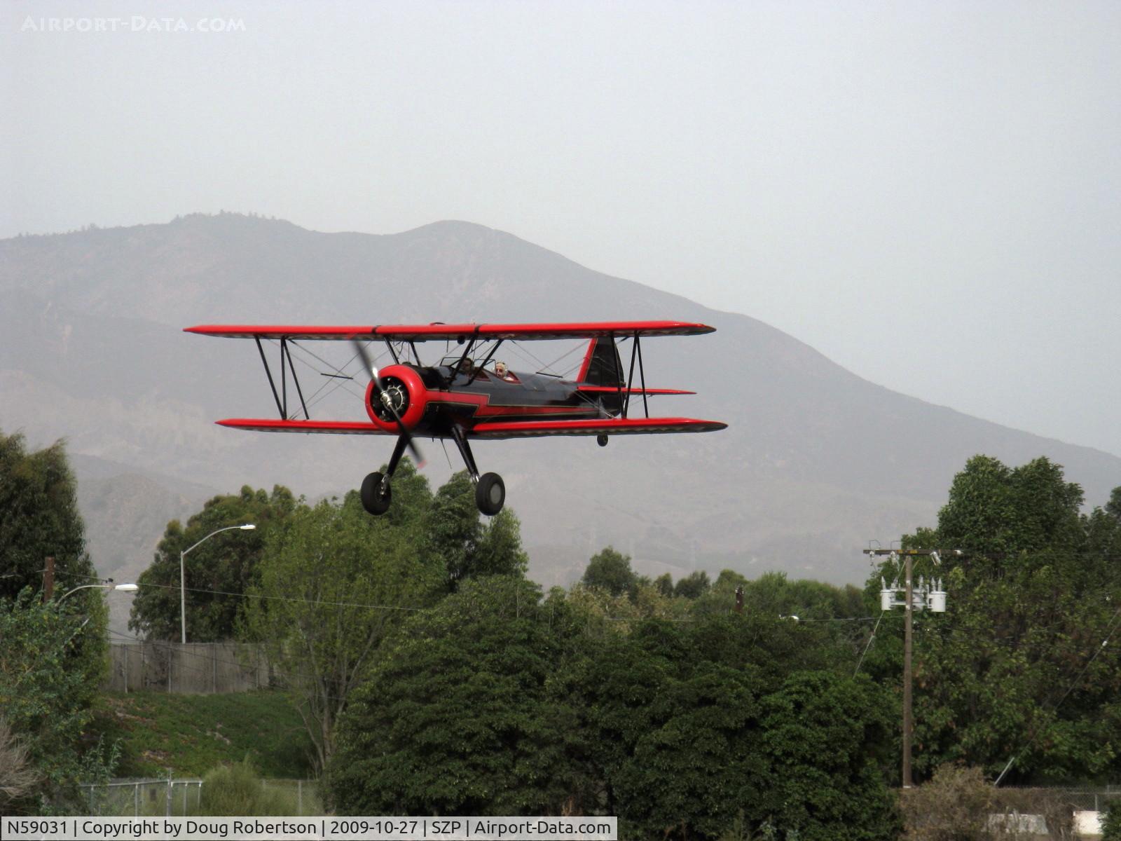 N59031, 1941 Boeing A75N1(PT17) C/N 75-3808, 1941 Boeing Stearman A75N1, Continental W670 220 Hp, on final Rwy 22