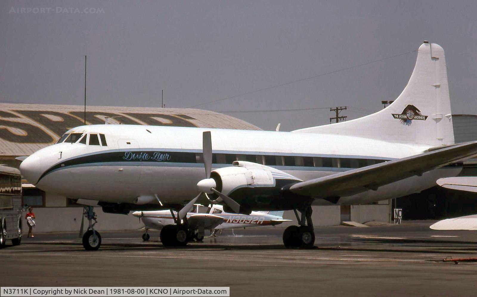 N3711K, 1952 Martin 404 C/N 14235, KCNO One of the Doobie Brothers aircraft now WFU