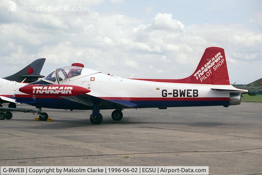 G-BWEB, 1971 BAC 84 Jet Provost T.5A C/N EEP/JP/1044, BAC JET PROVOST T MK5A. Ex RAF XW422 seen here at Duxfords Classic Jet & Fighter Display in 1996.