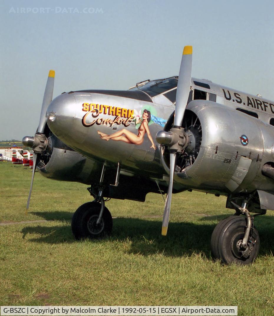 G-BSZC, 1952 Beech C-45H Expeditor C/N AF-258, Beech C45H Expeditor at North Weald Airfield in 1992.