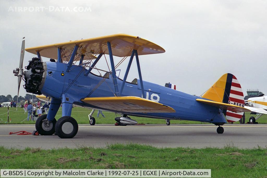 G-BSDS, 1938 Boeing E75 C/N 75-118, BOEING E75. At RAF Leeming Country Fair and Air Show in 1992.