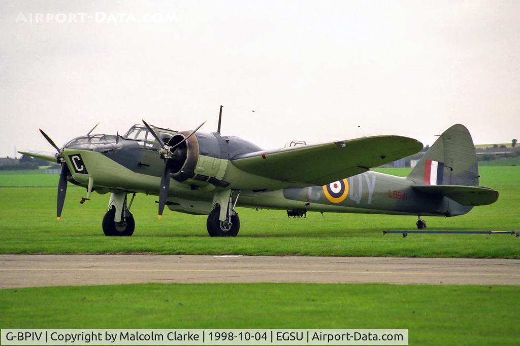 G-BPIV, 1943 Bristol 149 Bolingbroke Mk.IVT C/N 10201, Bristol Bolingbroke lVT. As L8841 of the Royal Air Force. Manufactured by the Fairchild Aircraft Company and originally flown by the RCAF. Rebuilt after a crash in 2003.