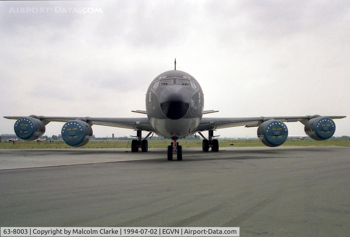 63-8003, 1963 Boeing KC-135R Stratotanker C/N 18620, Boeing KC-135A Stratotanker. From FY63, 351 ARS, 100ARW [D] based at RAF Mildenhall and seen at RAF Brize Norton's Photocall 94.