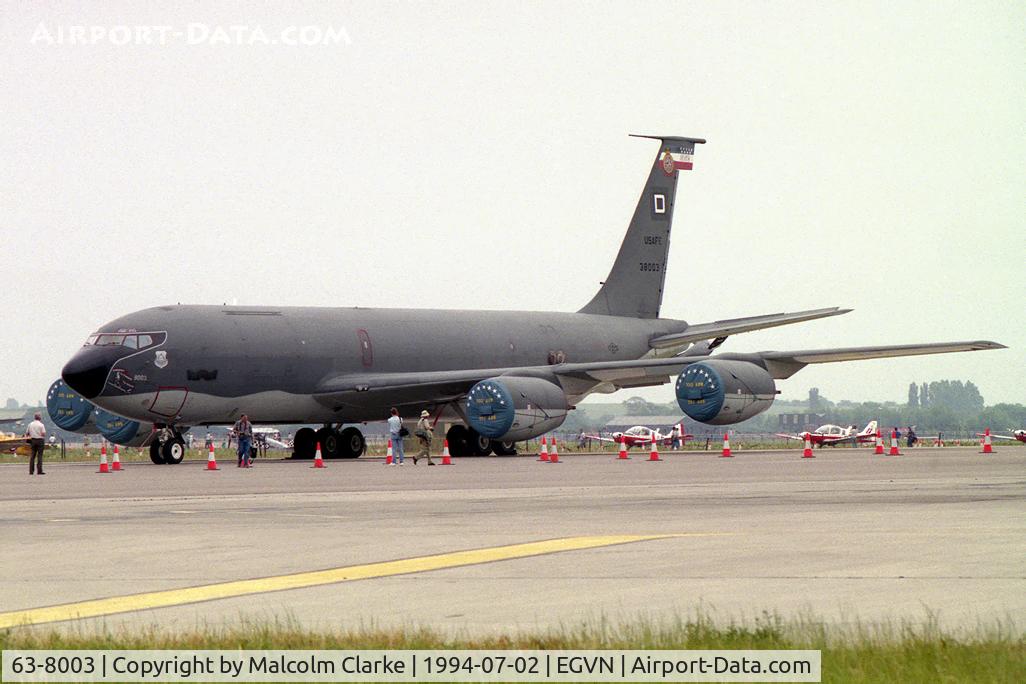63-8003, 1963 Boeing KC-135R Stratotanker C/N 18620, Boeing KC-135A Stratotanker. From FY63, 351 ARS, 100ARW [D] based at RAF Mildenhall and seen at RAF Brize Norton's Photocall 94.