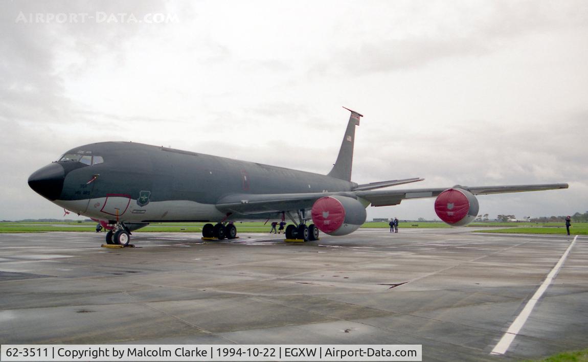 62-3511, 1962 Boeing KC-135R Stratotanker C/N 18494, Boeing KC-135R Stratotanker. From 121 ARW Rickenbacker ANGB, Ohio and seen here at RAF Waddington's Photocall 94.