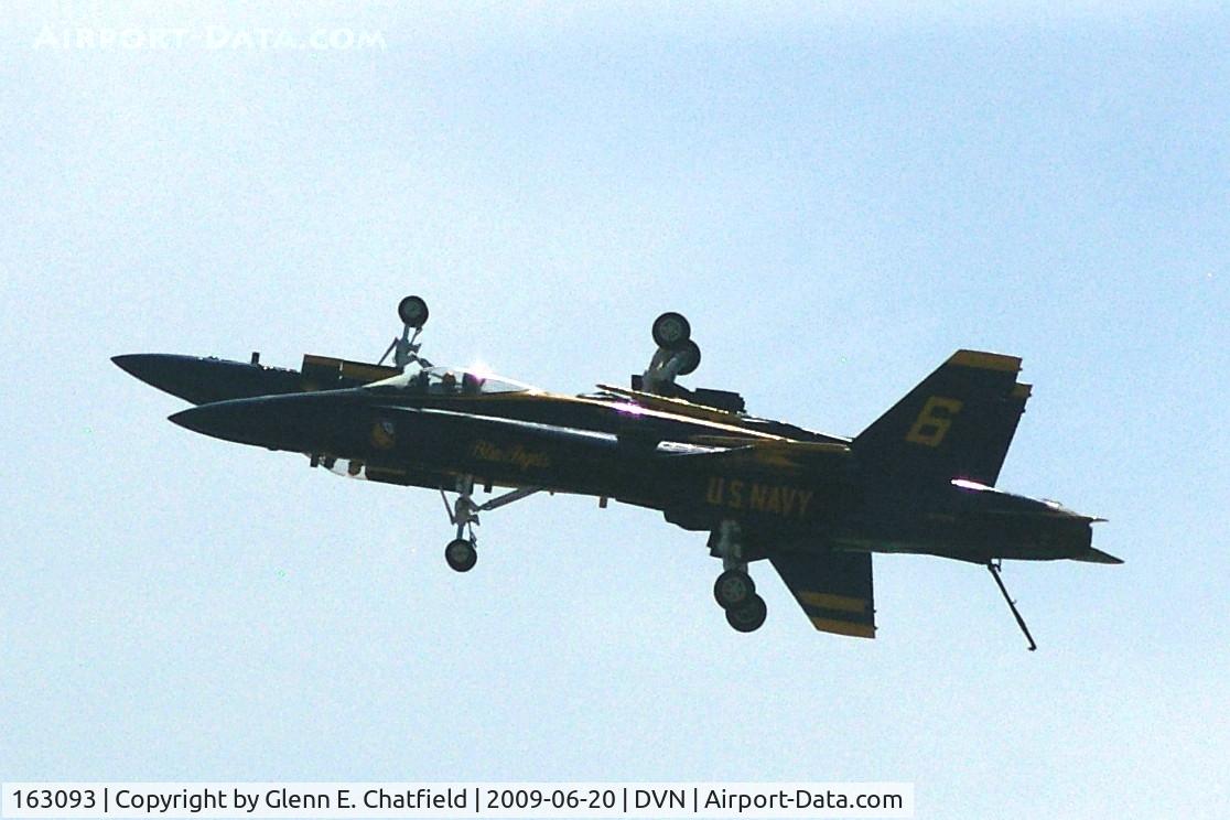 163093, McDonnell Douglas F/A-18A Hornet C/N 0475/A391, Blue Angels at the Quad Cities Air Show, and I'm shooting into the sun.