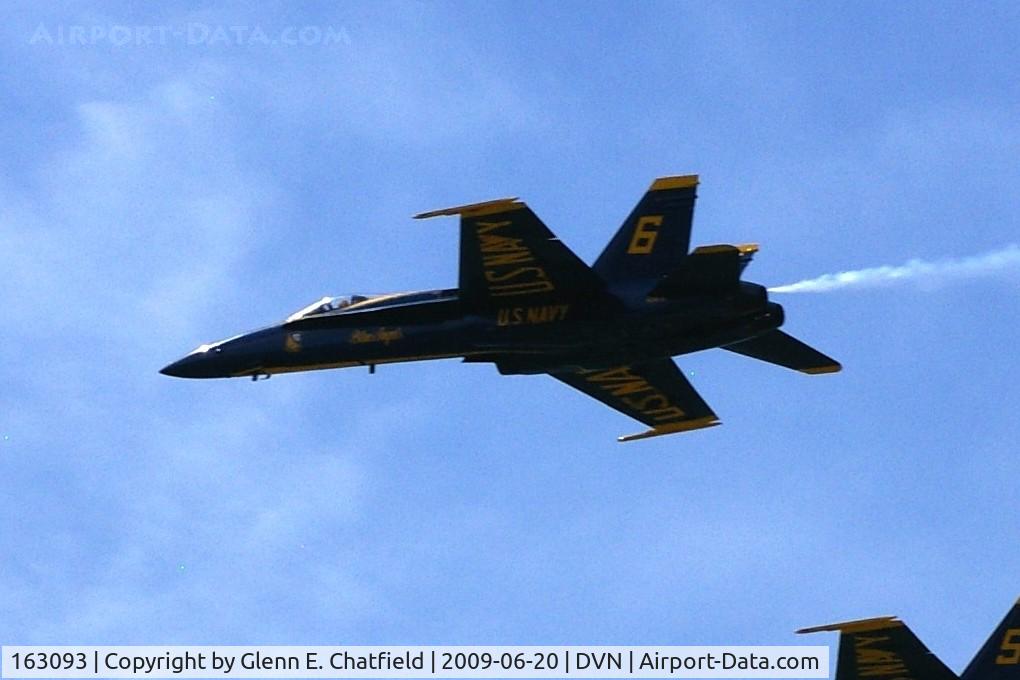 163093, McDonnell Douglas F/A-18A Hornet C/N 0475/A391, Blue Angels at the Quad Cities Air Show, and I'm shooting into the sun.