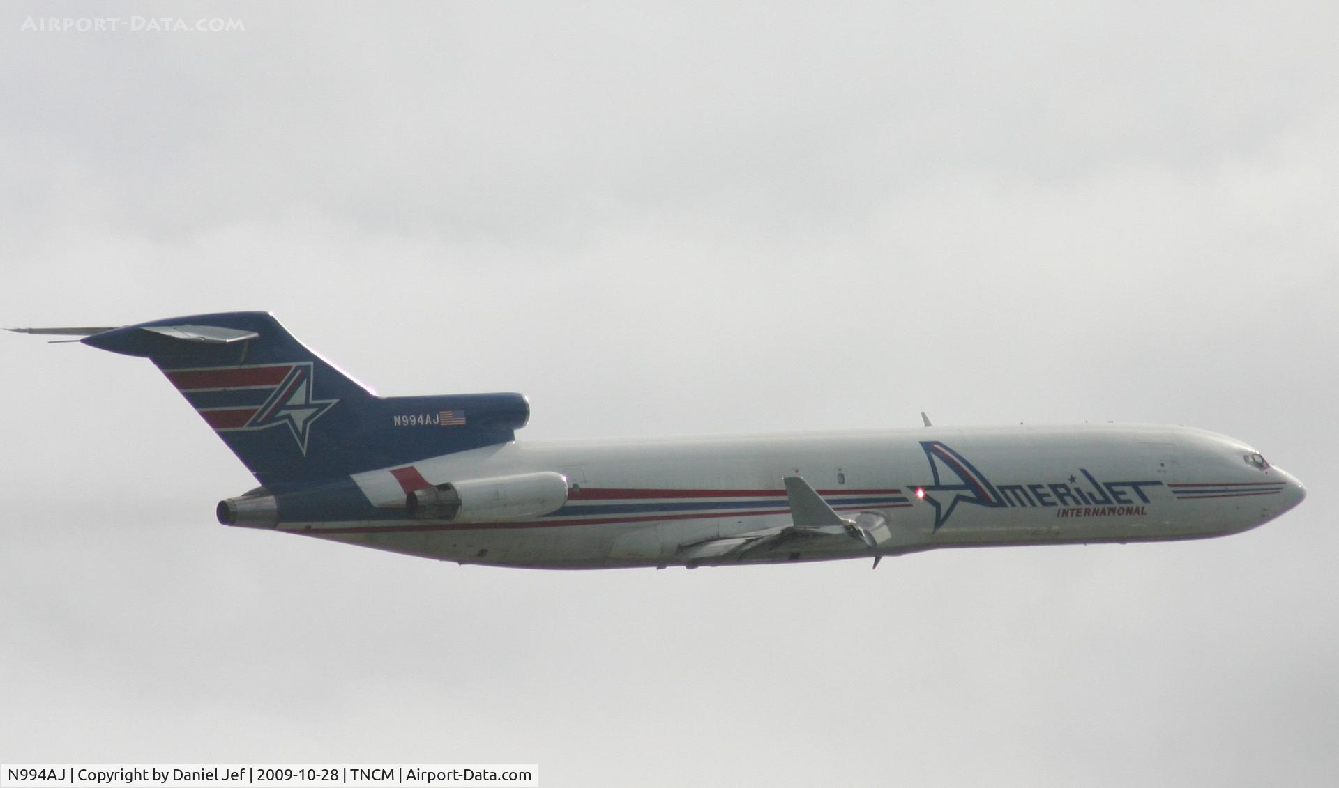 N994AJ, 1975 Boeing 727-233F C/N 20942, Departing ST Maarten