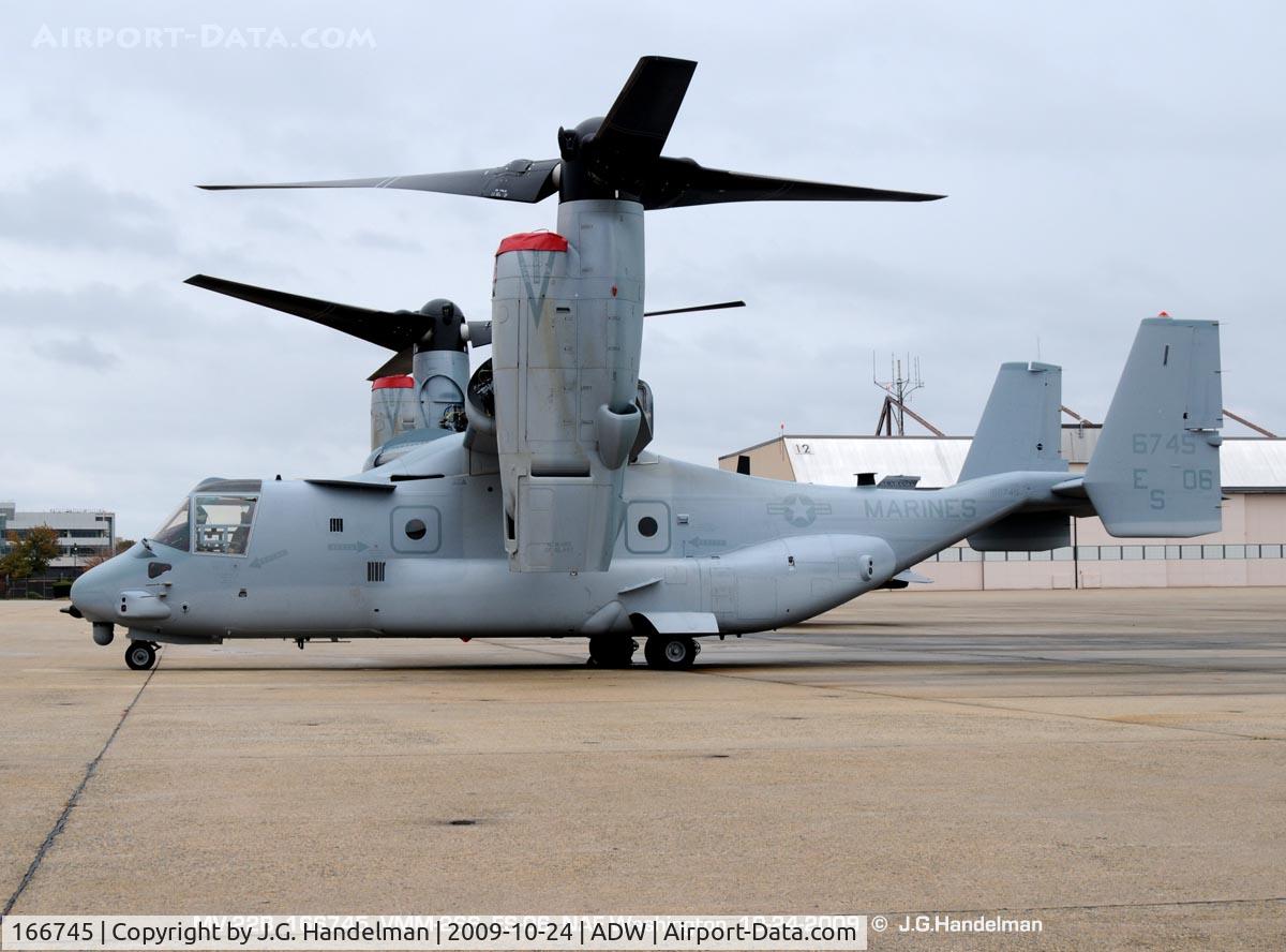 166745, Bell-Boeing MV-22B Osprey C/N D0108, at rainy NAF Washington