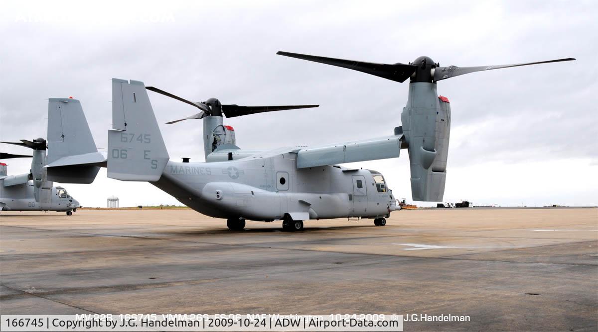 166745, Bell-Boeing MV-22B Osprey C/N D0108, at rainy NAF Washington