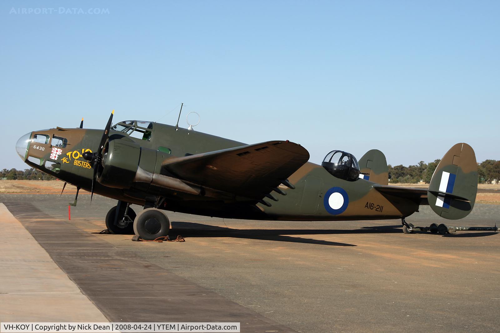 VH-KOY, 1939 Lockheed Hudson IVA C/N 6041, YTEM