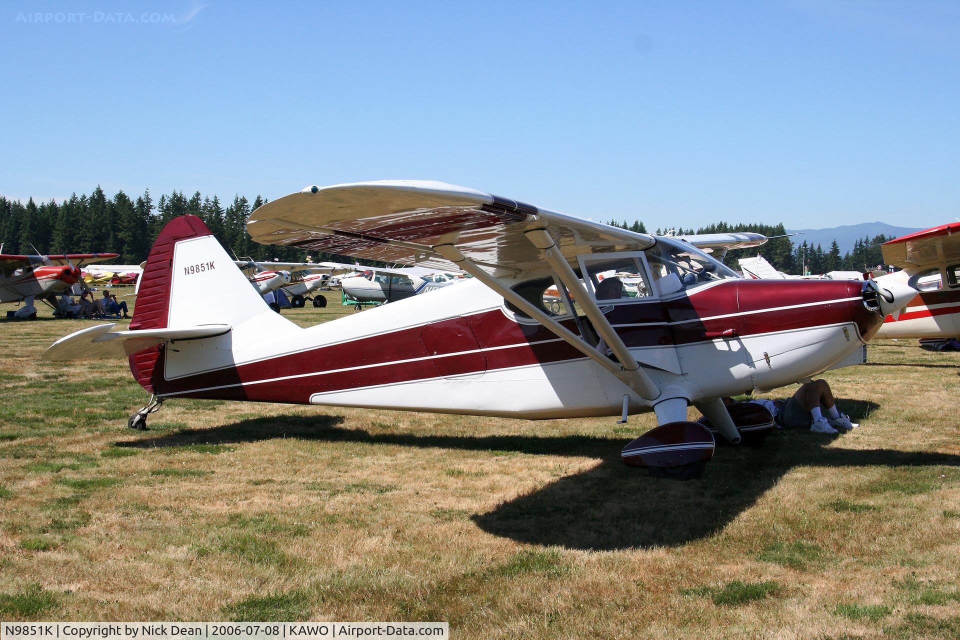 N9851K, 1947 Stinson 108-2 Voyager C/N 108-2851, KAWO