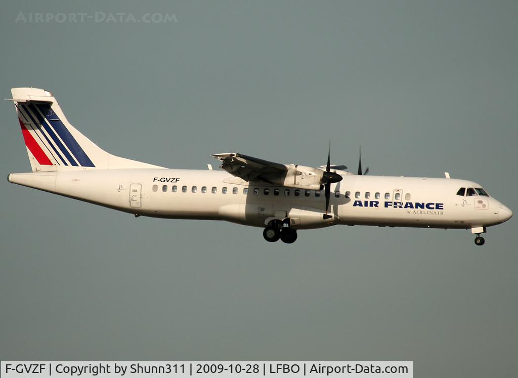 F-GVZF, 1995 ATR 72-212 C/N 461, Landing rwy 14L in Air France c/s