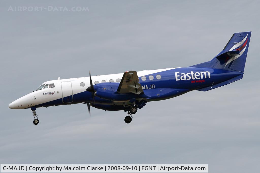 G-MAJD, 1992 British Aerospace Jetstream 41 C/N 41006, British Aerospace Jetstream 4100. On approach to Rwy 25 at Newcastle Airport.