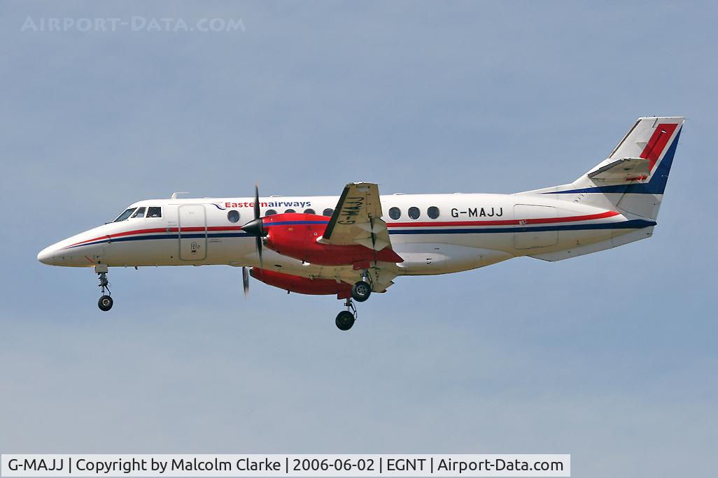 G-MAJJ, 1993 British Aerospace Jetstream 41 C/N 41024, British Aerospace Jetstream 4100 on approach to Rwy 25 at Newcastle Airport.