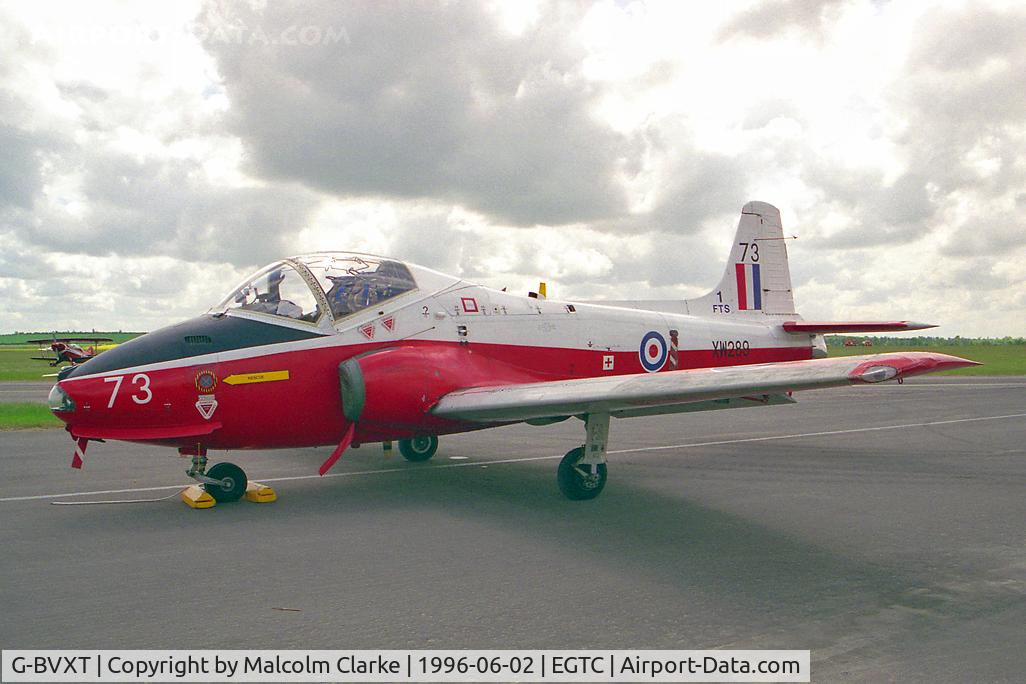G-BVXT, 1971 BAC 84 Jet Provost T.5A C/N EEP/JP/953, British Aircraft Corporation Jet Provost T5A. Ex RAF XW289 at Duxfords Classic Jet & Fighter Display in 1996.