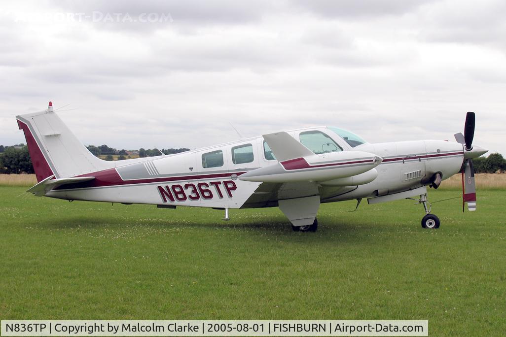 N836TP, 1984 Beech A36 Bonanza 36 C/N E=2124, Beech A36. The turbo version of the A36. At Fishburn Airfield, Co Durham, UK in 2005.