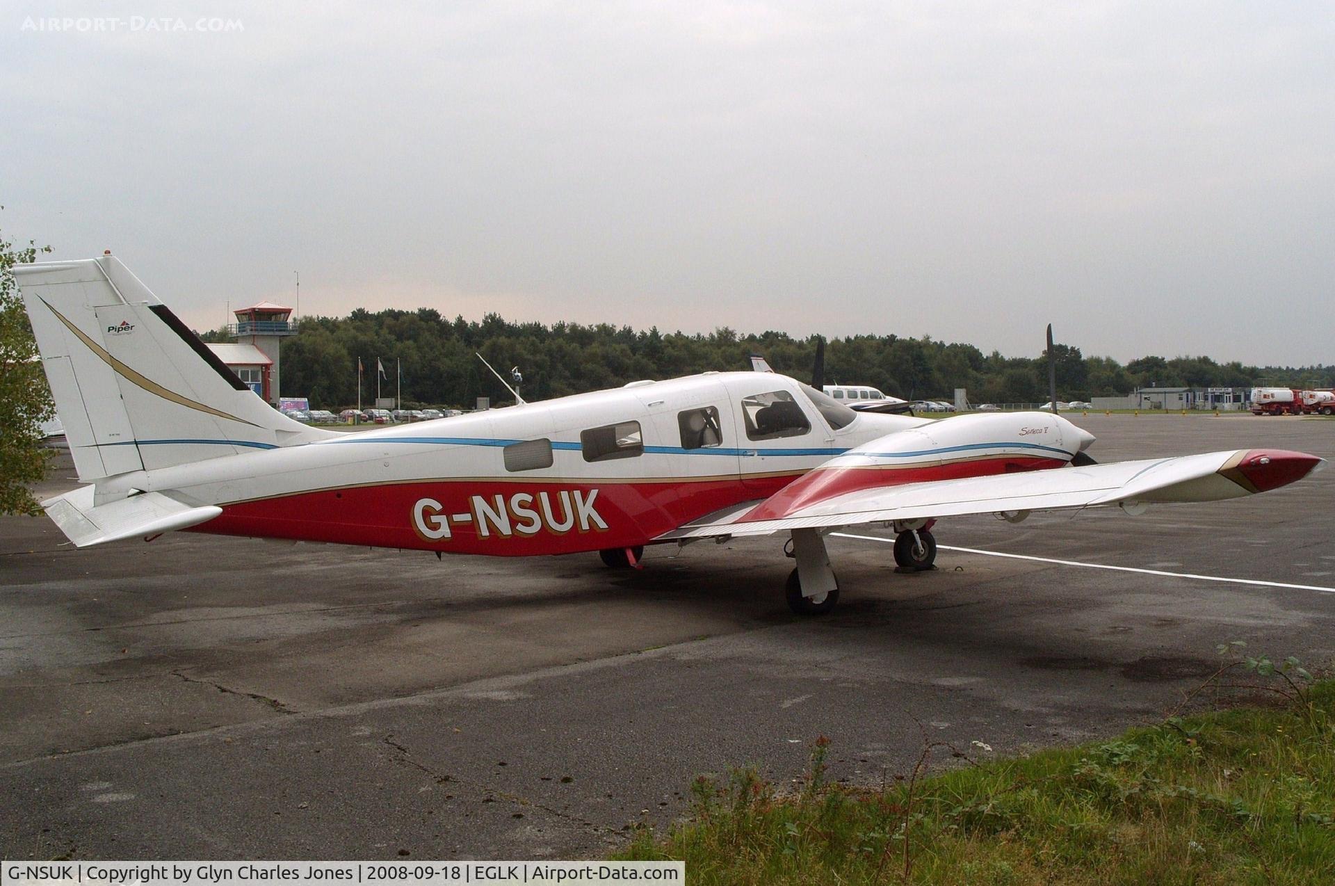 G-NSUK, 2002 Piper PA-34-220T Seneca V C/N 34-49256, Previously N126RB. Owned by Genus PLC. It has now been sold to Langsteiner Flugbetrieb Keg based in Salzburg, Austria, but still keeping its British registration.
