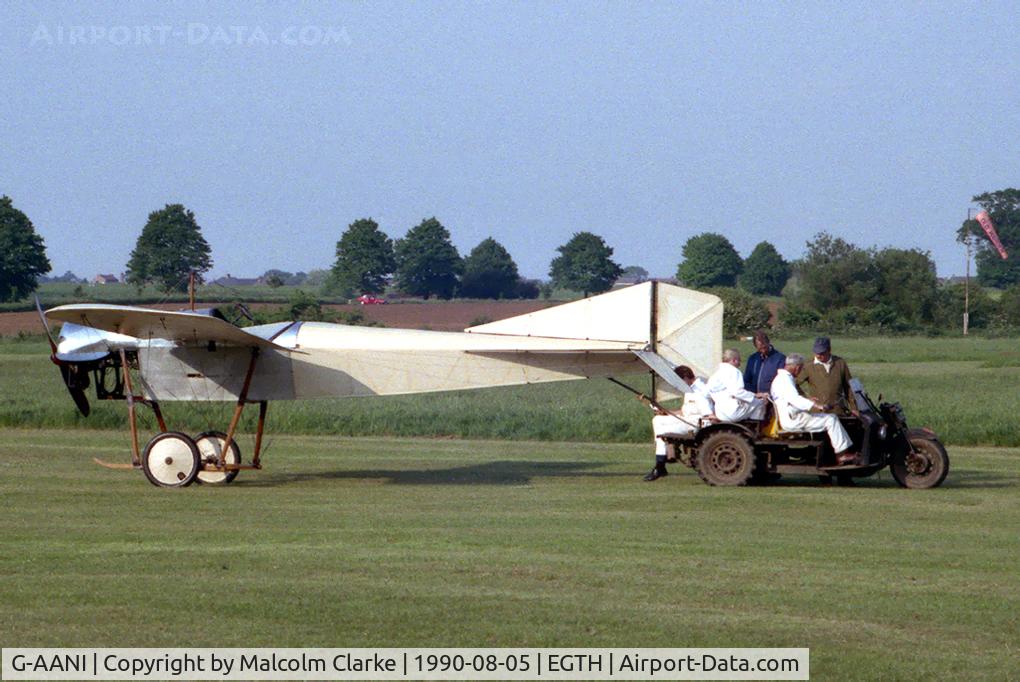 G-AANI, 1912 Blackburn Monoplane C/N 9, Blackburn Monoplane. At the Battle Over Britain Air Display in 1990 held at The Shuttleworth Trust, Old Warden, Beds, UK.