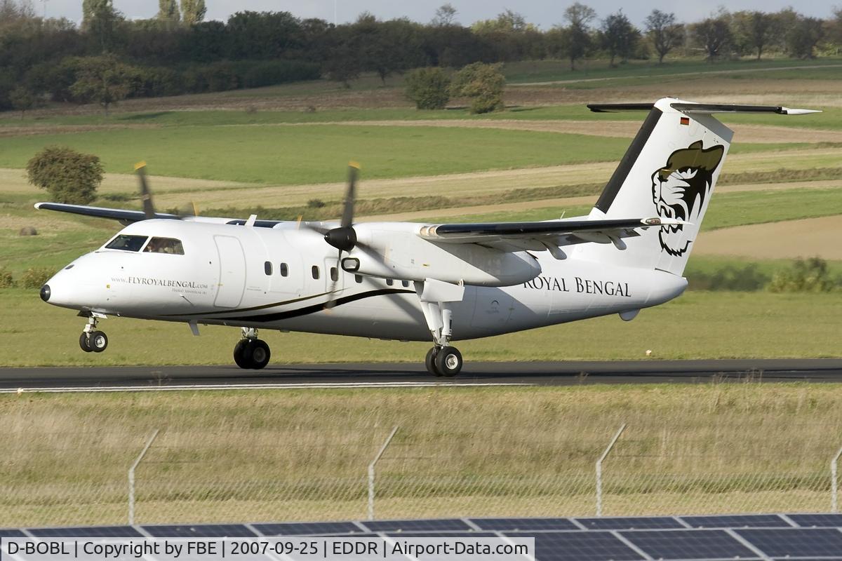 D-BOBL, 1990 De Havilland Canada DHC-8-102 Dash 8 C/N 225, the Tiger bites its wing