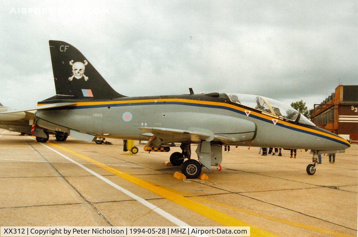 XX312, 1980 Hawker Siddeley Hawk T.1 C/N 148/312137, Hawk T.1 of 100 Squadron on display at the 1994 Mildenhall Air Fete.