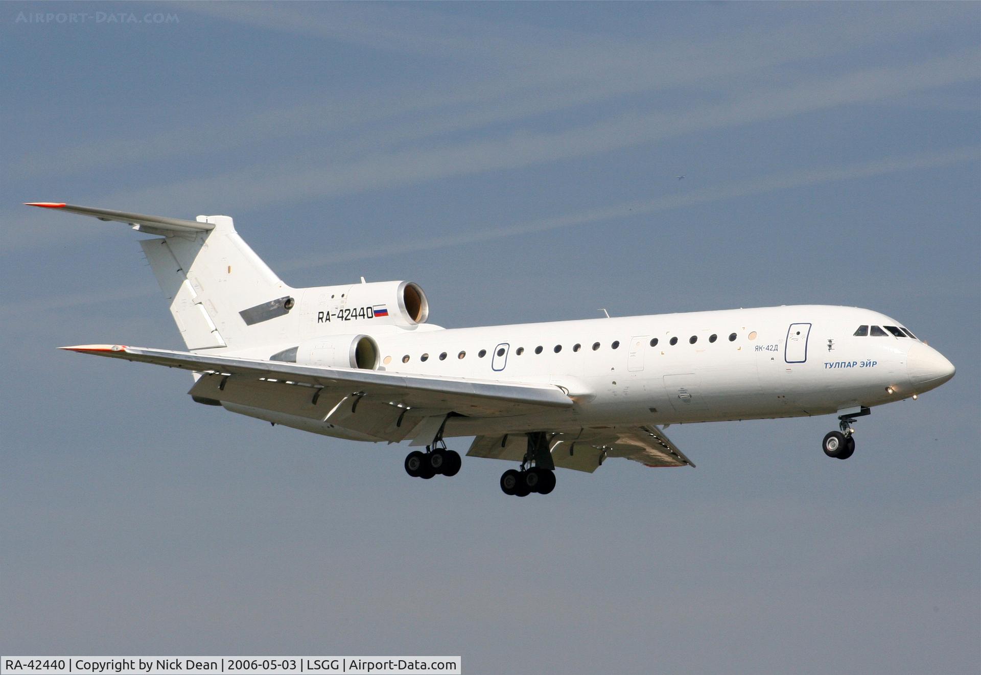 RA-42440, 2002 Yakovlev Yak-42D C/N 4520424210018, LSGG