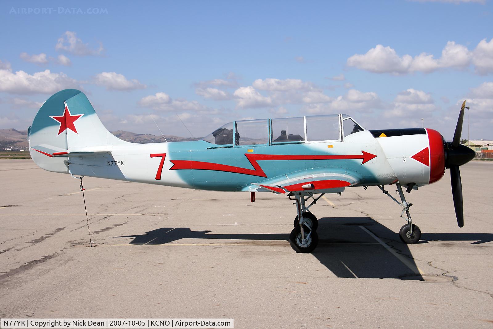 N77YK, 1986 Yakovlev Yak-52 C/N 866812, KCNO